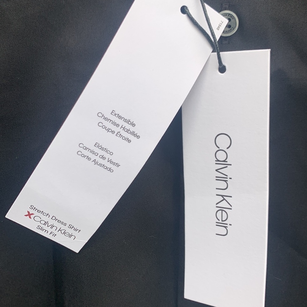 New, Black Calvin Klein Dress Shirt Boys Size 8 - Picture 7 of 9